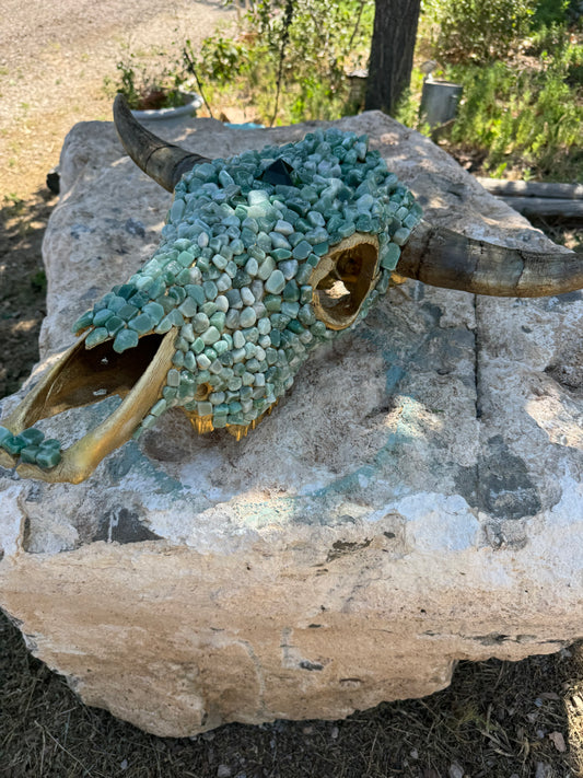 KingsTurquoise Cow Skull huge