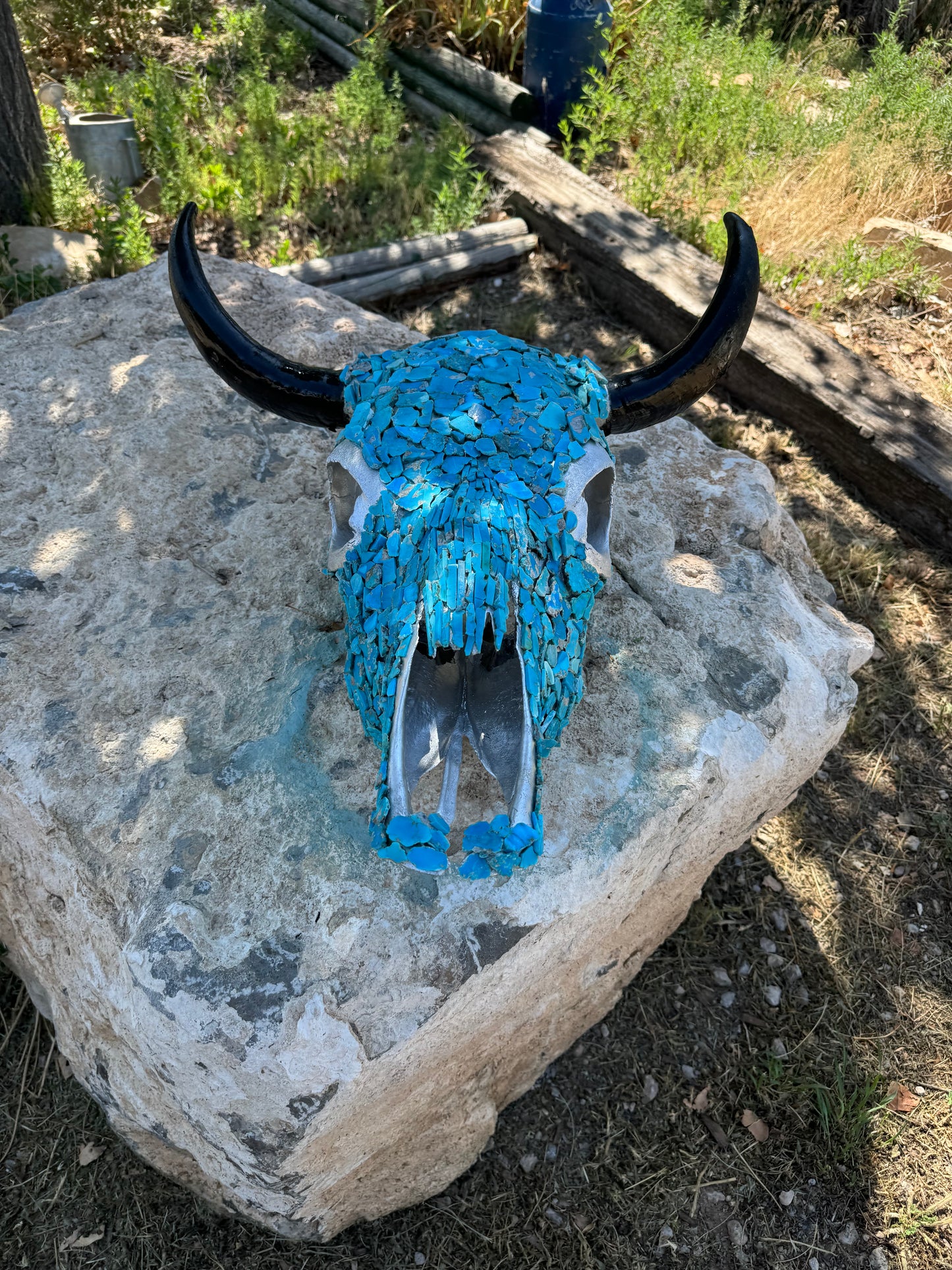 KingsTurquoise cow skull huge